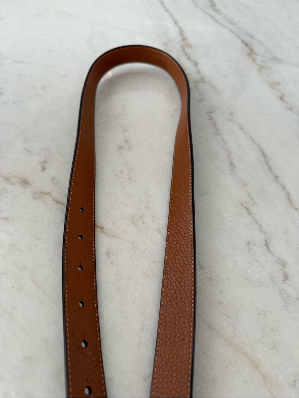 Tory Burch 1" Miller Reversible Leather Belt in Black and Brown size Small - Picture 7 of 9